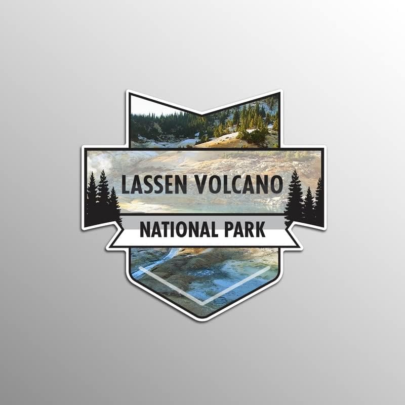 מגנט הפארק הלאומי הר הגעש לאסן | 4.7 אינץ 'בגודל 4.5 אינץ' | 2 חבילה | 30 מיל מילנט חומר מגנטי כבד